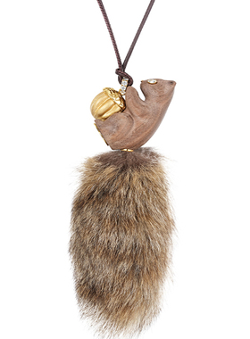 【现货】YVMIN尤目 25AW 毛茸尾木质松鼠珍珠项链 DOUBLEBOO