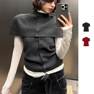 斗篷上衣与抹胸两件套 25AW AMOMENTO DOUBLEBOO 现货