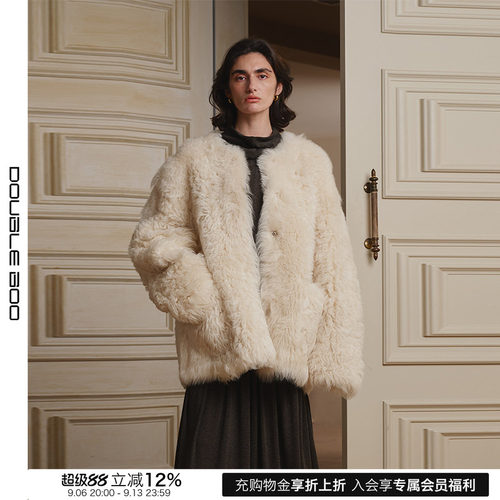 【现货】ECRIVAIN 25AW 托卡半卷皮草长外套 DOUBLEBOO