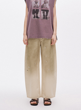 【现货】ICE DUST 26SS 春夏新款喷染渐变弯刀牛仔裤 DOUBLEBOO