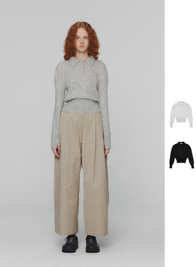 AMOMENTO 24PF 早秋新款马海毛翻领收腰针织衫 DOUBLE BOO 买手店