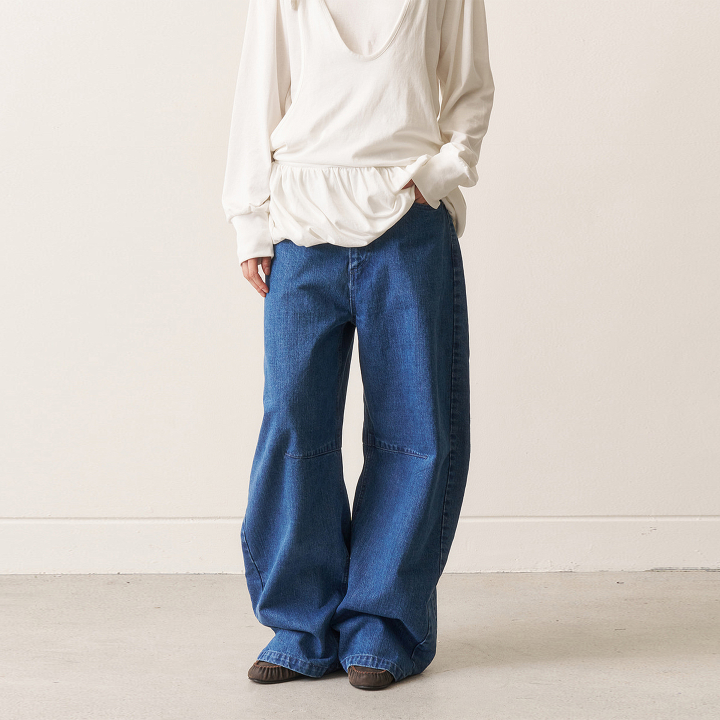 【现货】ODLYWORKSHOP 25AW 宽松阔腿牛仔长裤 DOUBLEBOO