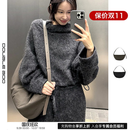 【现货】AMOMENTO 25AW 大容量带衬垫包 DOUBLEBOO