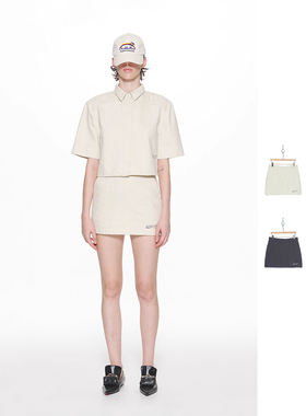 PUSHBUTTON 24SS zero系列米色/藏青色迷你短裙 DOUBLEBOO 买手店