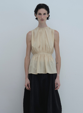 【现货】LAMRONS 26SS 春夏新款黄色无袖燕尾上衣 DOUBLEBOO