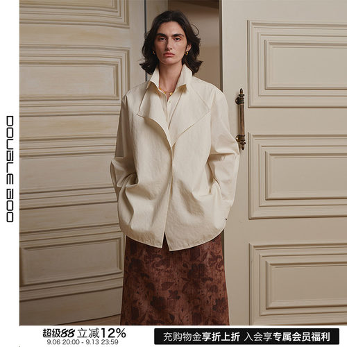 【现货】ECRIVAIN 25AW 双层外翻领高领衬衫 DOUBLEBOO