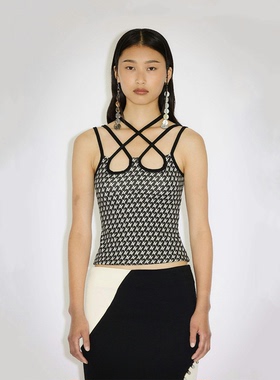 【现货5折】AVAVAV 24SS 交叉肩带字母图案背心吊带 DOUBLEBOO