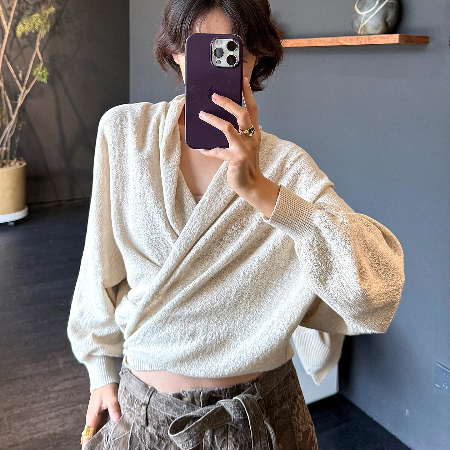 【现货】器象 25AW 交叉毛织开衫 DOUBLEBOO