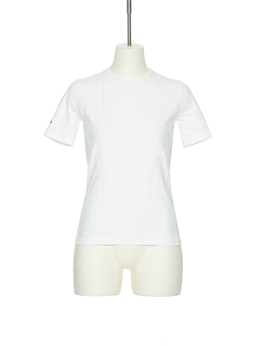 PUSHBUTTON 24SS 修身白色拼接平纹针织短袖上衣 DOUBLEBOO买手店