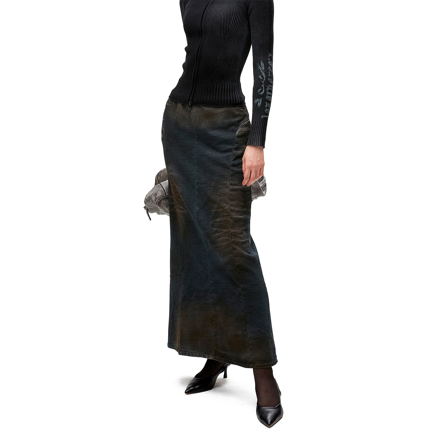 【现货】LOADINGROOM 25AW 牛仔布针织半身裙 DOUBLEBOO