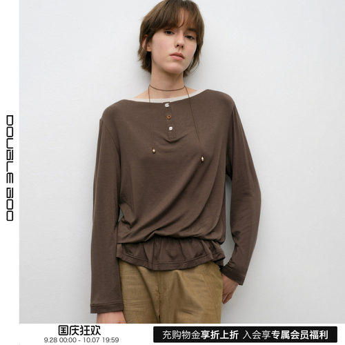 【现货】LOST IN ECHO 26秋冬新款荷叶边宽松上衣 DOUBLEBOO