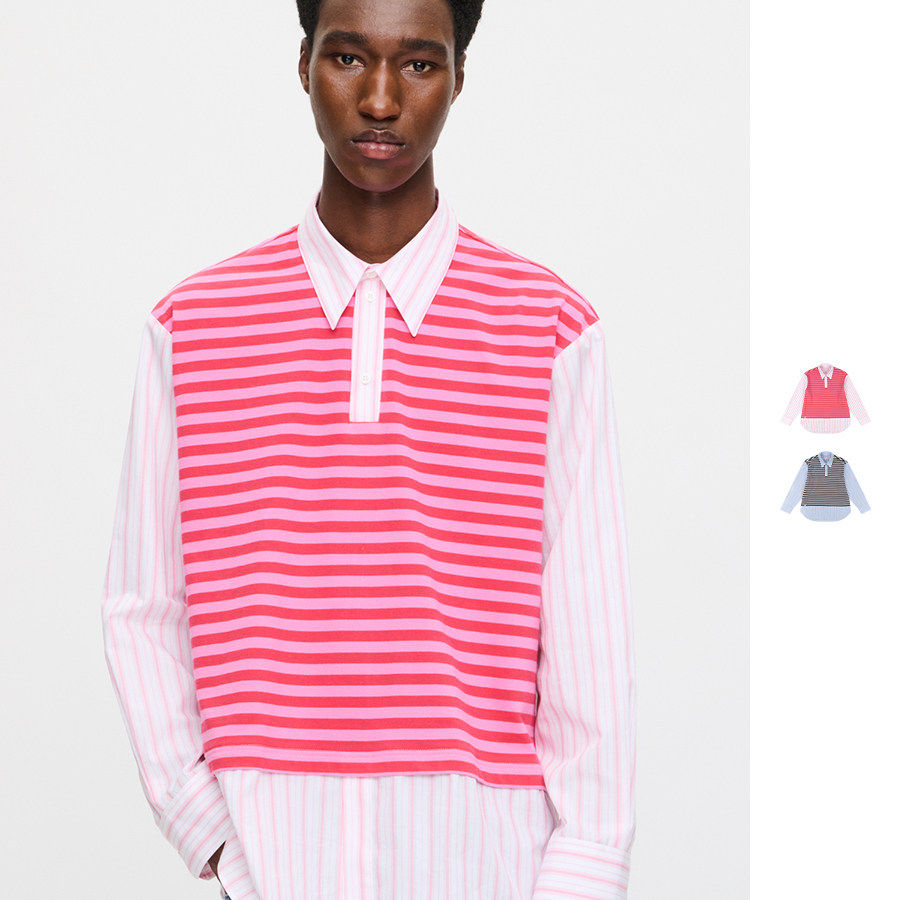 【现货】Charles Jeffrey LOVERBOY 26SS 拼接衬衫 DOUBLEBOO