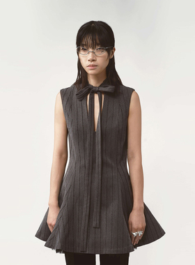 【现货】AVAVAV 25FW 灰色细条纹薄纱连衣裙 DOUBLEBOO