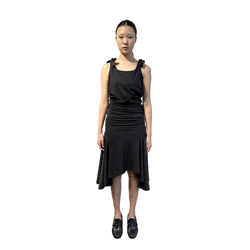 【现货】ODLYWORKSHOP 25SS 炭色多层次镂空连衣裙 DOUBLEBOO