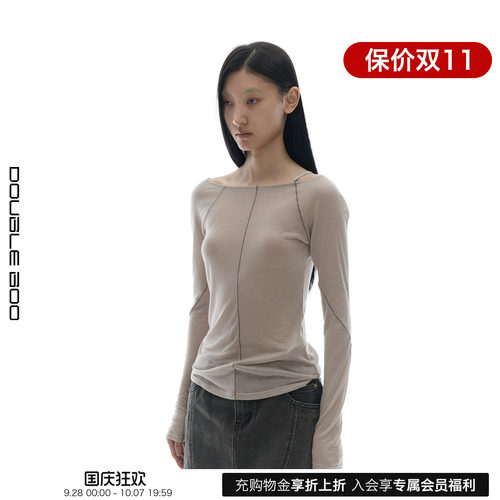 【现货】OJOS 26秋冬新款绑带平缝长袖上衣女 DOUBLEBOO
