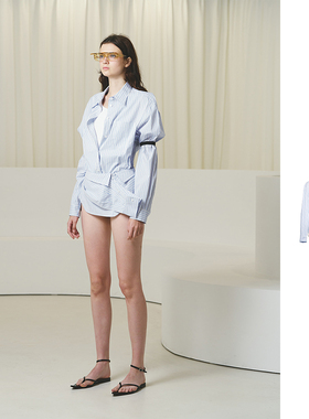 【现货】PUSHBUTTON 25SS 条纹收腰版型衬衫 DOUBLEBOO