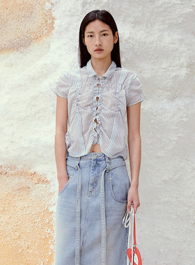 【现货】LOW CLASSIC 26SS 春夏新款褶皱半袖衬衫 DOUBLEBOO