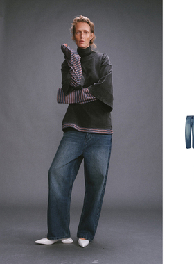 【现货】MAYALI 24AW 金靖同款蓝色基础宽松廓形牛仔裤 DOUBLEBOO