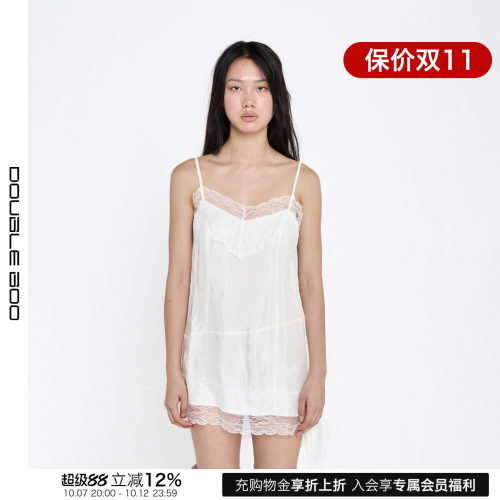【现货】CERRIC 26秋冬新款斜裁蕾丝连衣裙 DOUBLEBOO