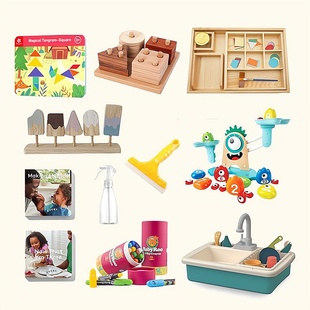 蒙氏益智玩具Lovevery25-36月平替宝宝婴儿童早教粘贴工作窗刮