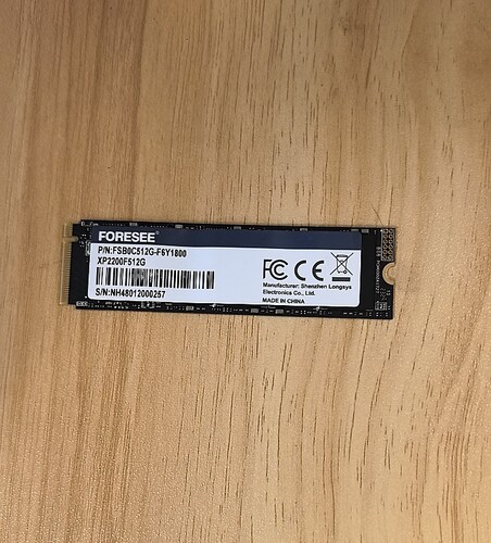 FORESEE 512G固态硬盘M.2 2280 PCIE