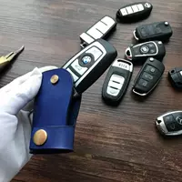 Universal retro handmade leather bag bag leather car key bag small key set car remote control key bag - Trường hợp chính ví móc chìa khóa nữ