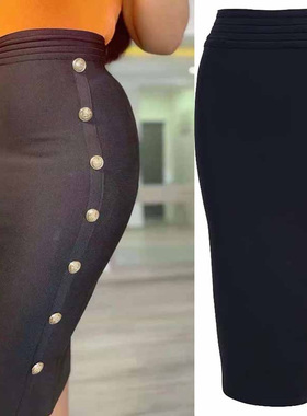 高端轻奢礼服气质名媛黑色百搭性感加长绷带短裙Bandage Dress