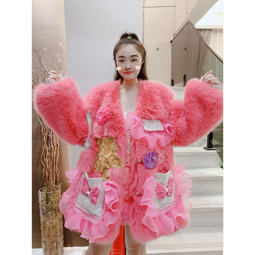 潮牌毛毛外套加厚保暖洋气外套