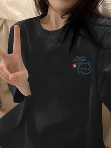 T0998-P25100％纯棉S-XXXL码趣味卡通印花短袖T恤女夏装上衣