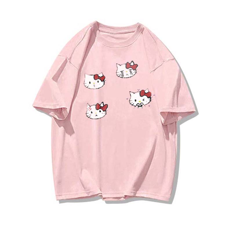 T0147-P252025春夏新款抖音卡通Kitty猫纯棉短袖T恤潮,女装T恤,星座617A-2