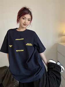 T0921-P25 纯棉包边领2025春夏季新款精梳棉休闲圆领纯棉短袖t恤图片