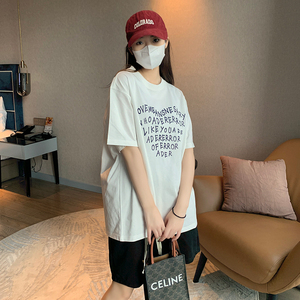 T0329-P25 夏装短袖T恤 男女同款爱心字母小众设计情侣宽松图片