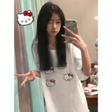 T0147-P252025春夏新款抖音卡通Kitty猫纯棉短袖T恤潮，女装T恤，星座617A-2