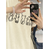 T0986-P25抖音落肩宽松版型纯棉短袖T恤印花款，女装T恤，星座617A-2