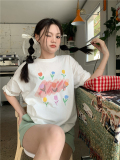 T0313-P25春日小花个性趣味印花纯棉T夏装短袖T恤女，女装T恤，星座617A-2