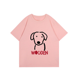 T067-P25抖音春夏新款纯棉短袖T恤女简约简笔画狗狗印花T，女装T恤，星座617A-2