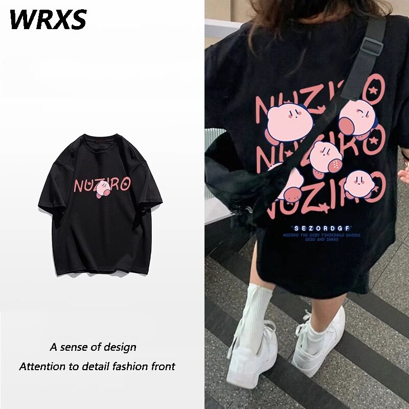 T0395-P30卡通动漫星之卡比印花短袖t恤女高质量纯棉直播品质,女装T恤,星座617A-2