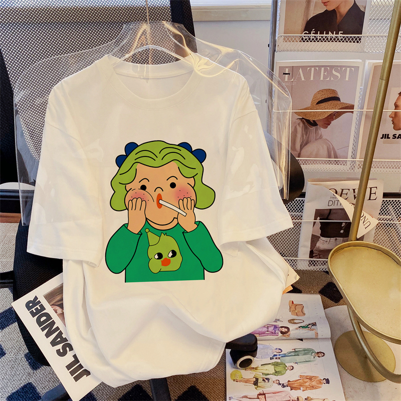 T0342-P25减龄春夏可爱趣味印花夏装短袖T恤女宽松韩版精梳纯棉，女装T恤，星座617A-2