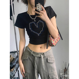 T0060-P35心动信号简约爱心纯棉T短款修身短袖T恤女夏，女装T恤，星座617A-2