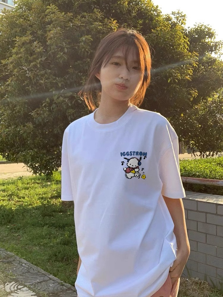 T0942-P25可爱卡通音乐小狗印花短袖T恤,女装T恤,星座617A-2