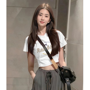 T0058-P35  春夏修身短袖短T恤 甜美减龄短款全棉T图片