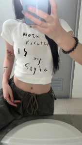 T00934-P35  美式辣妹趣味字母涂鸦印花修身上衣T恤女图片
