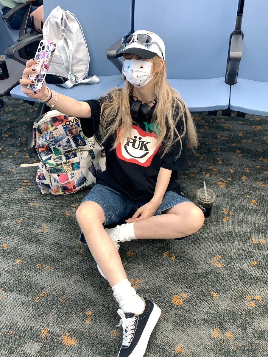 T0126-P25红苹果乐园卡通前印花宽松短袖t恤女高品质纯棉,女装T恤,星座617A-2
