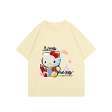 T062-P25Kitty猫卡通印花抖音春夏新款纯棉短袖T恤女，女装T恤，星座617A-2