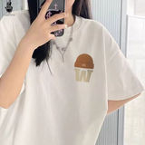 T0164-P25宽松版型纯棉短袖T恤印花款抖音落肩情侣，女装T恤，星座617A-2