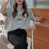T0121-P25卡通印花小熊先生夏季t恤女短袖学生慵懒印花T恤，女装T恤，星座617A-2