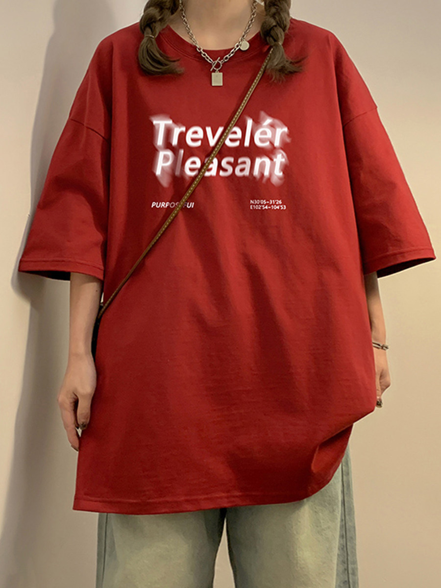 T0189-P25美式复古个性字母设计全棉印花短袖T男女款,男装T恤,星座617A-2
