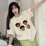 T0953-P25男女款精梳纯棉美式复古人像短袖T恤印花款，女装T恤，星座617A-2