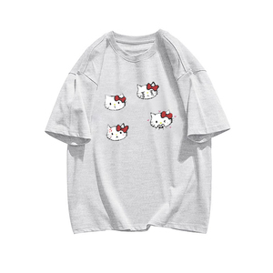 T0147-P25 2025春夏新款抖音 卡通Kitty猫纯棉短袖T恤潮图片