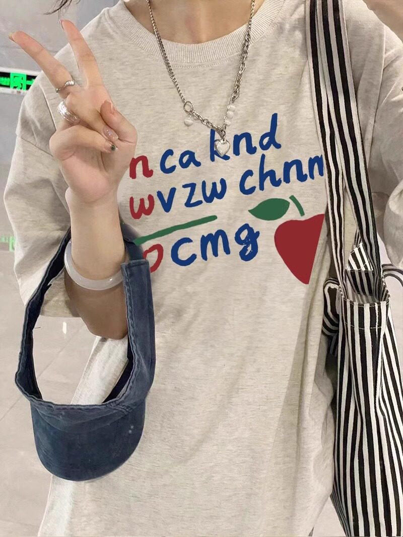 T0209-P25高质量纯棉精梳紧密手感好直播品质前印花短袖t恤女,女装T恤,星座617A-2